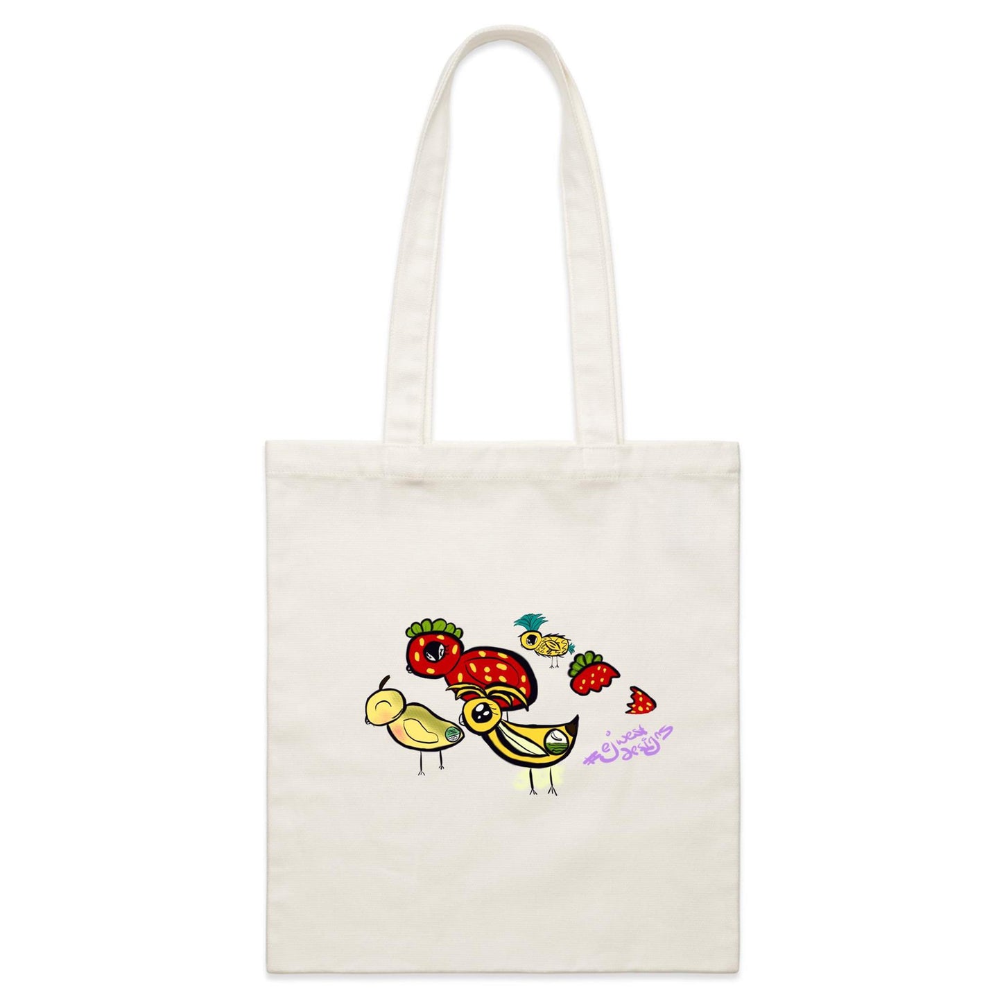 EJWEST DESIGNS - THE FRUITY CHICKS - Parcel Canvas Tote Bag