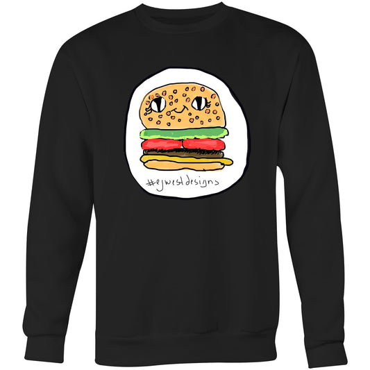 Crew Sweatshirt - “the burger came to life “ by EJ DESIGNS