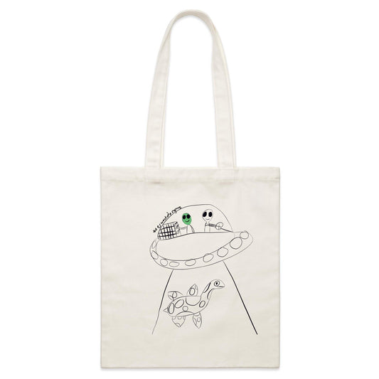 Parcel Canvas Tote Bag - “aliens that stole nessy”